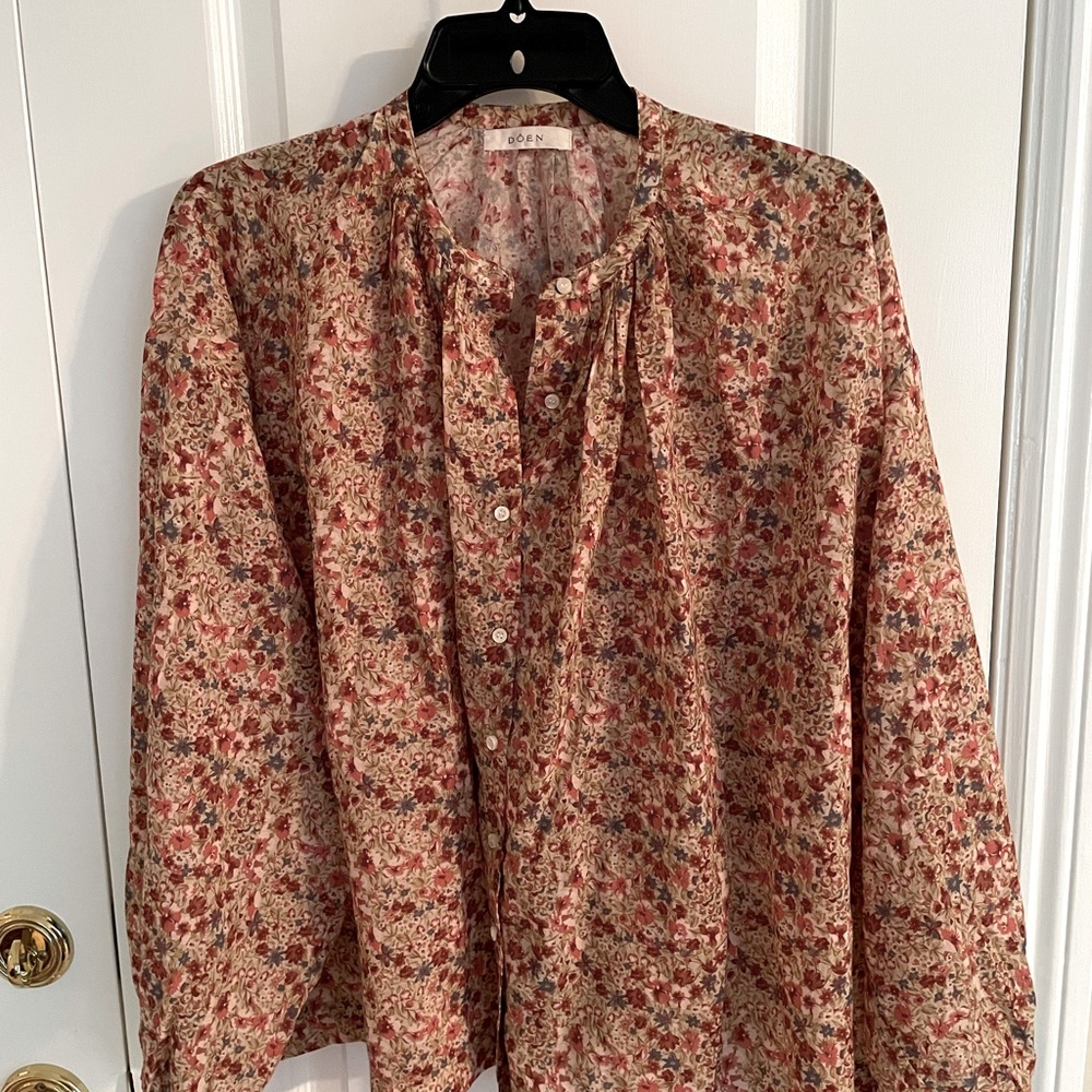 Doen Jane Blouse Pink Valley Floral 6